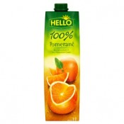 Hello 100% pomerančová šťáva z koncentrátu 1l