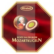 Mirabell Mozartkugeln čokoládové bonbóny plněné nugátovým krémem a marcipánem 100g