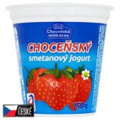 Choceňská Mlékárna Choceňský smetanový jogurt jahodový 150g