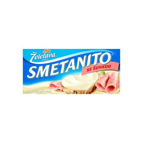 Želetava Smetanito Tavený smetanový sýr se šunkou 3 ks 150g