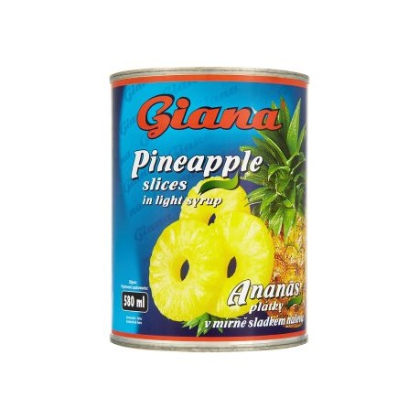 Giana Ananas plátky v mírně sladkém nálevu 565g