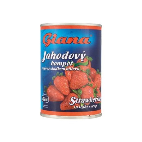 Giana Jahodový kompot v mírně sladkém nálevu 410g